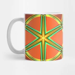 Cartoon Mandala Yellow Orange and Green Mug